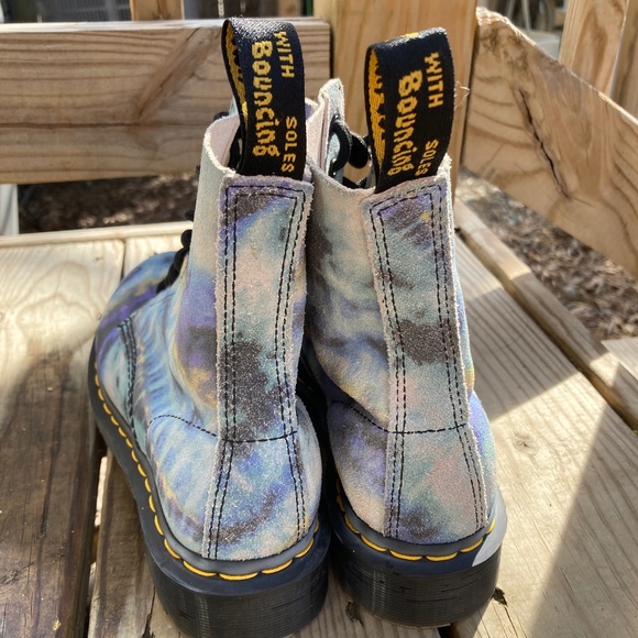 Dr. Martens 1460 Pascal Blue Tie Dye Leather Women's Boots Size 5UK 7US - Picture 2 of 3